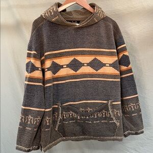 Aztec print Guide Gear cotton blend snap sleeve hoodie neutral colors